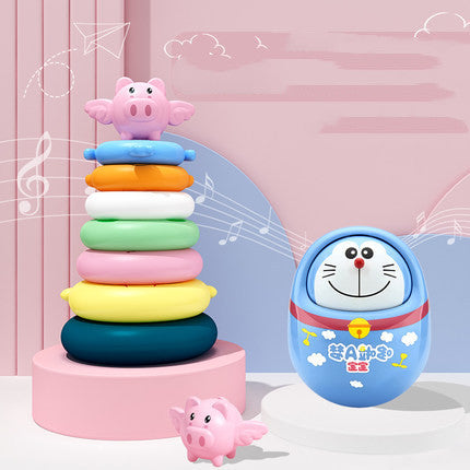 Toy Children's Baby Puzzle Early Education Rainbow Set Animal Ring