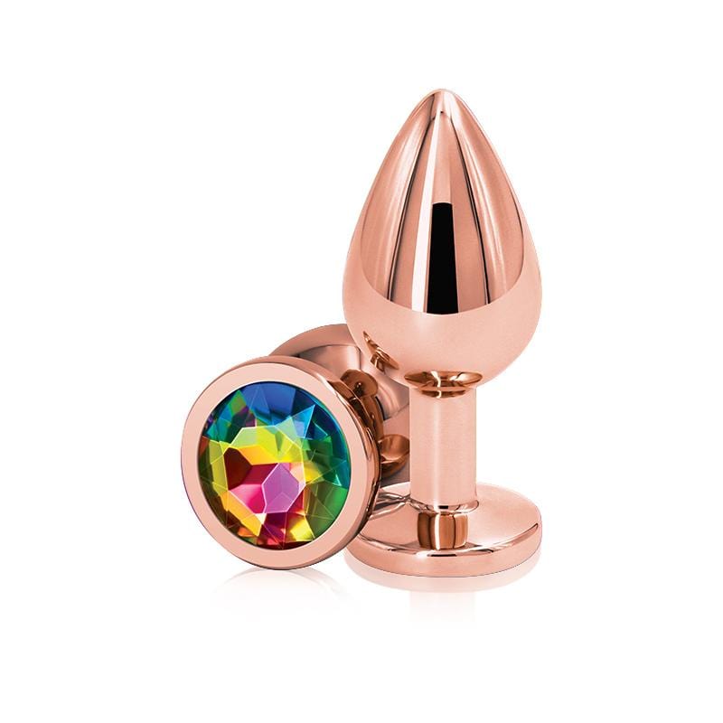 NS Novelties Rear Assets Aluminum Butt Plug (Rose Coloured Plug) - Wicked Wanda's Inc.