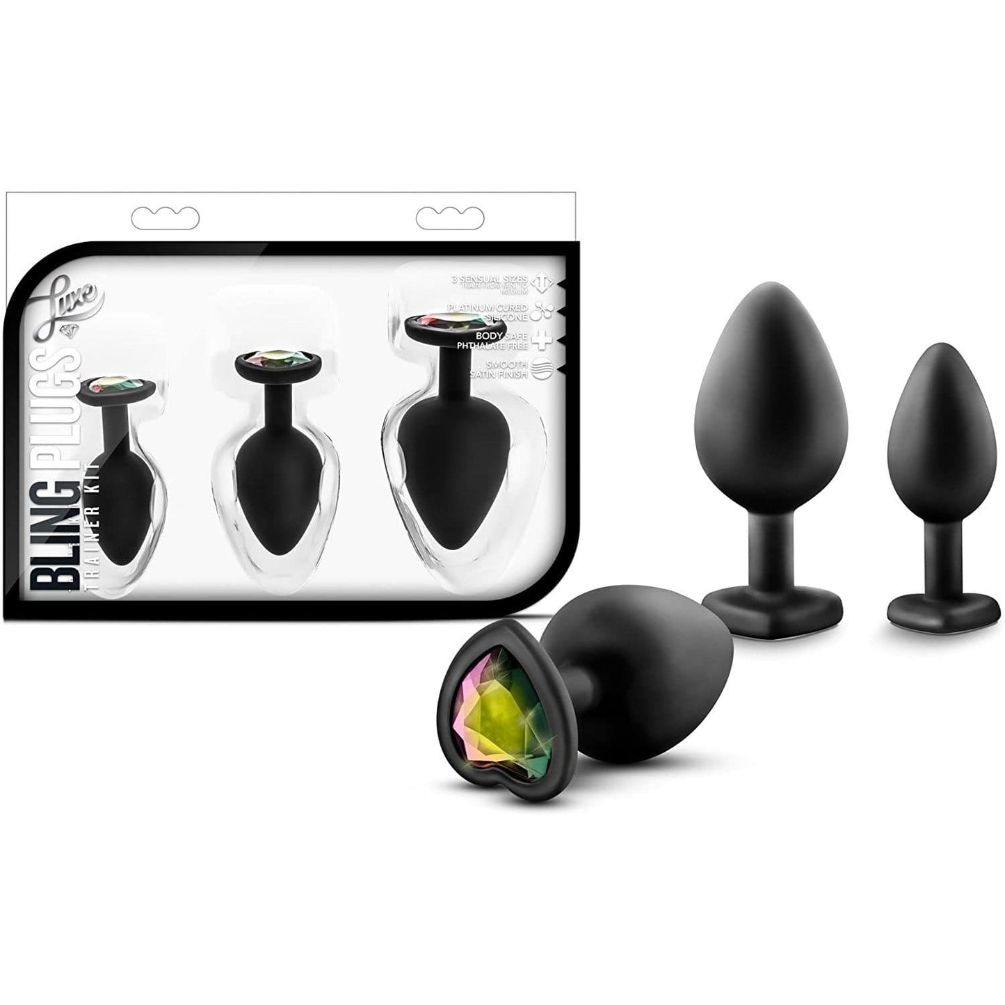 Blush Luxe 3 Piece Heart Shaped Silicone Anal Training Kit